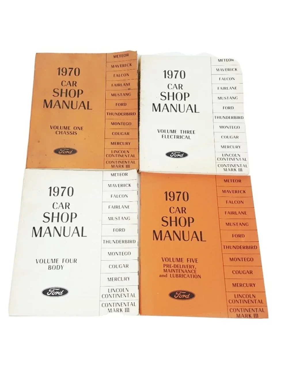1970 Ford Car Auto Service Mechanic Shop Repair Manual Set Factory 1, 3, 4, 5